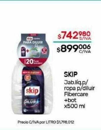 Nini Mayorista Skip jab. líq. p ropa p diluir fibercare +bot oferta