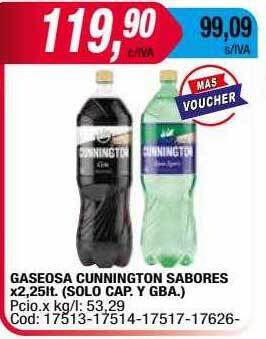 Maxiconsumo Gaseosa cunnington sabores oferta