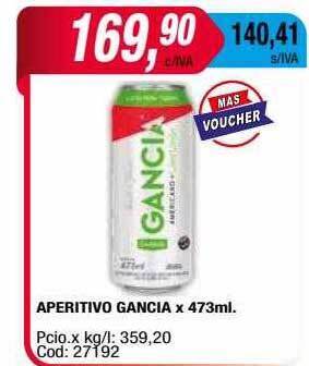 Maxiconsumo Aperitivo gancia oferta