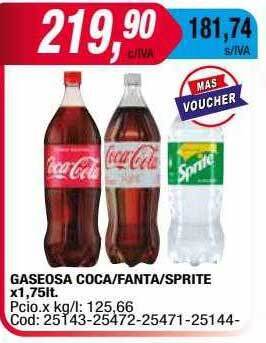 Maxiconsumo Gaseosa coca fanta sprite oferta
