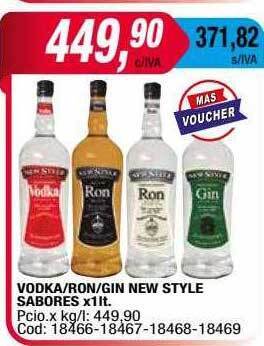 Maxiconsumo Vodka ron gin new style sabores oferta