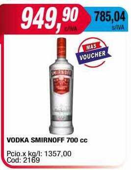 Maxiconsumo Vodka smirnoff oferta