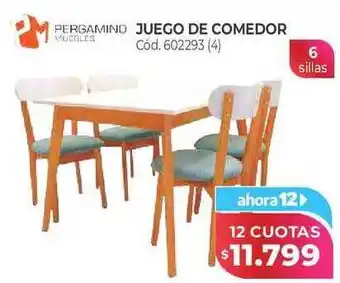 Naldo Lombardi Pergamino juego de comedor oferta