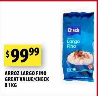 Punto Mayorista Arroz largo fino great value check oferta