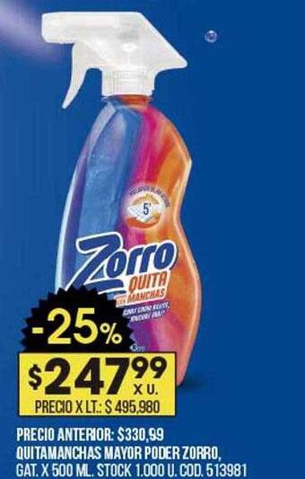 Coto Quitamanchas mayor poder zorro oferta