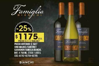 Coto Vino malbec cabernet sauvignon famiglia bianchi oferta