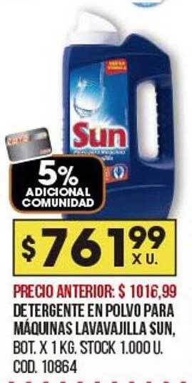 Coto Detergente en polvo para máquinas lavavajilla sun oferta