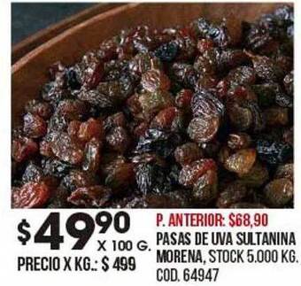 Coto Pasas de uva sultanina morena oferta