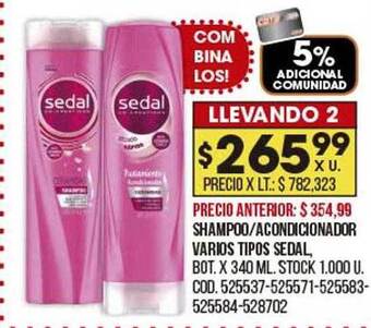 Coto Shampoo acondicionador varios tipos sedal oferta