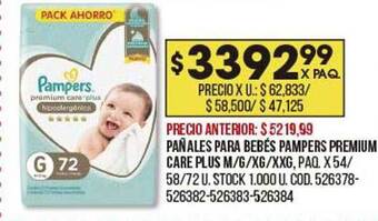 Coto Pañales para bebés pampers premium care plus oferta