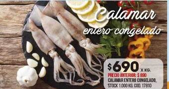 Coto Calamar entero congelado oferta