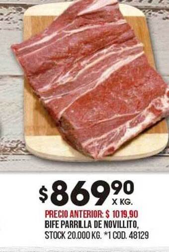Coto Bife parrilla de novillito oferta