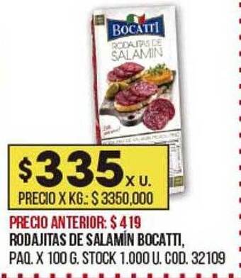 Coto Rodajitas de salamín bocatti oferta