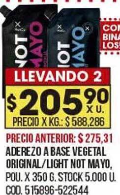 Coto Aderezo a base vegetal original light not mayo oferta