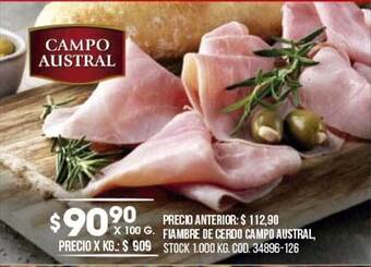 Coto Fiambre de cerdo campo austral oferta