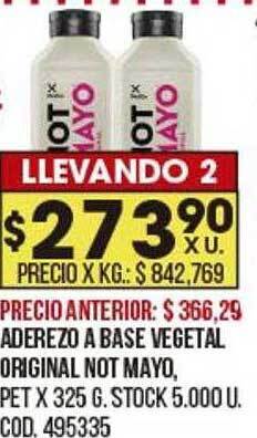 Coto Aderezo a base vegetal original not mayo oferta