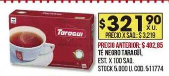 Coto Té negro taragüí oferta