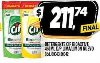 Supermercados Yaguar Detergente cif bioactive d p lima limon nuevo oferta