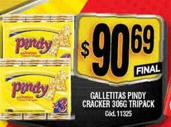 Supermercados Yaguar Galletitas pindy cracker tripack oferta