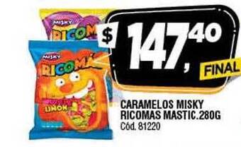 Supermercados Yaguar Caramelos misky ricomas mastic oferta