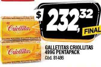 Supermercados Yaguar Galletitas criollitas pentapack oferta