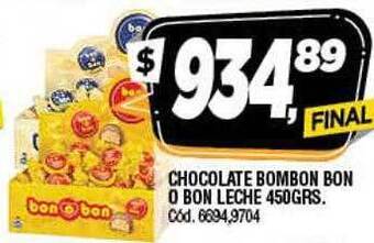 Supermercados Yaguar Chocolate bombon bon o bon leche oferta