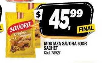 Supermercados Yaguar Mostaza savora sachet oferta