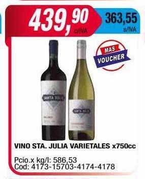 Maxiconsumo Vino sta julia varietales oferta