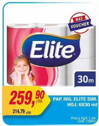 Maxiconsumo Pap hig elite sim hoj oferta