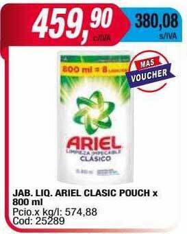 Maxiconsumo Jab liq ariel clasic pouch oferta
