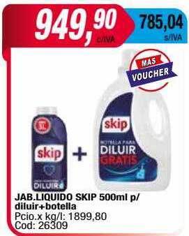 Maxiconsumo Jab liquido skip p diluir+botella oferta