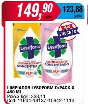 Maxiconsumo Limpiador lysoform d pack oferta