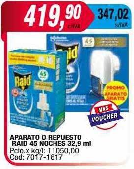 Maxiconsumo Aparato o repuesto raid 45 noches oferta