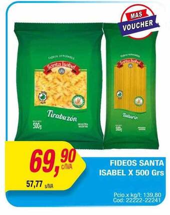 Maxiconsumo Fideos santa isabel oferta