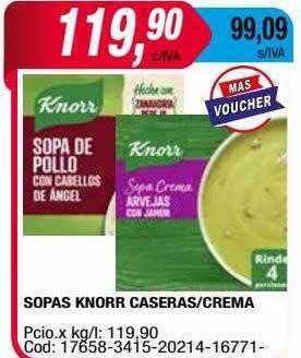 Maxiconsumo Sopas knorr caseras crema oferta