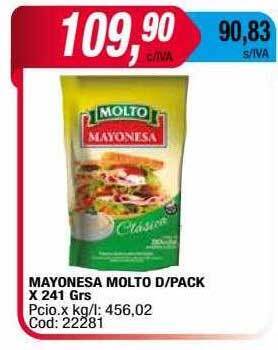 Maxiconsumo Mayonesa molto d pack oferta
