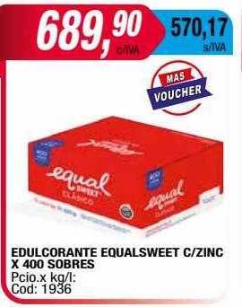 Maxiconsumo Edulcorante equalsweet c zinc oferta