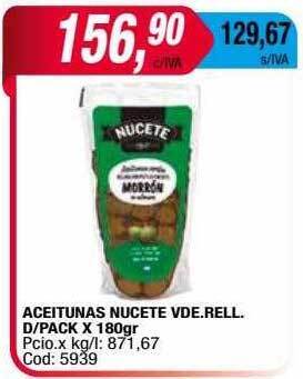 Maxiconsumo Aceitunas nucete vde rell d pack oferta