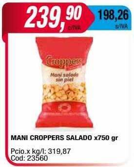 Maxiconsumo Mani croppers salado oferta
