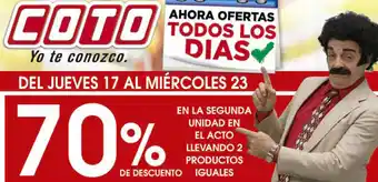 Coto En La Segunda unidad en el Acto Llevando 2 Productos Iguales oferta