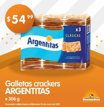 Supermercados Buenos Días Argentitas Galletas crackers x 306g oferta