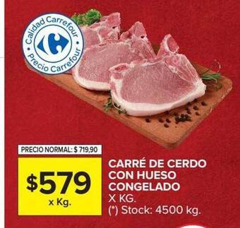 Carrefour Market Carre de cerdo con hueso congelado oferta