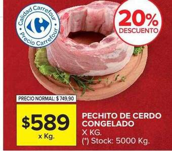 Carrefour Market Pechito de cerdo congelado oferta