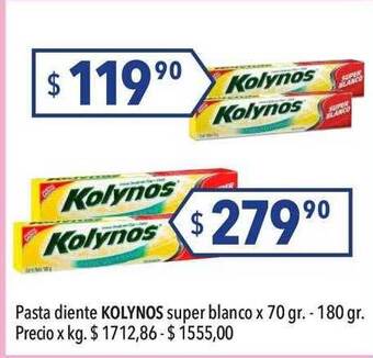 Pasta diente kolynos super blanco