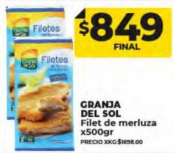 Supermayorista Vital Granja del sol filet de merluza oferta
