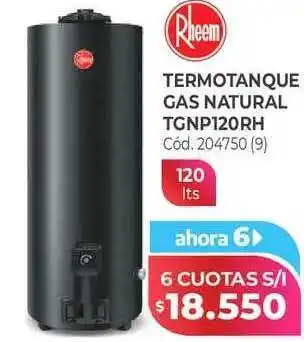 Naldo Lombardi Rheem termotanque gas natural tgnp120rh oferta
