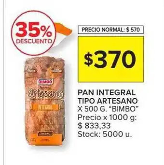 Carrefour Market Pan integral tipo artesano „bimbo” oferta