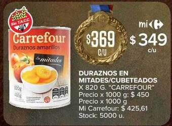 Carrefour Market Duraznos en mitades cubeteados oferta