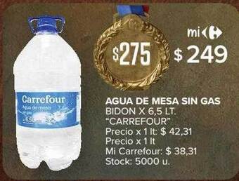 Carrefour Market Agua de mesa sin gas bidon oferta
