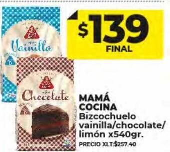 Supermayorista Vital Mamá cocina bizcochuelo vainilla chocolate limón oferta